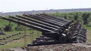 Army of Taiwan Firing Heavy Artillery Guns